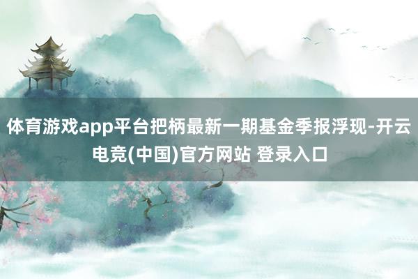 体育游戏app平台把柄最新一期基金季报浮现-开云电竞(中国)官方网站 登录入口